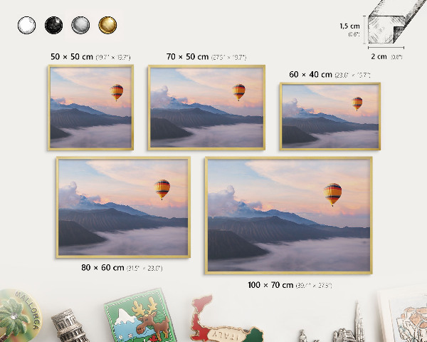 Magnetic board for magnets in a gold frame Sky Journey