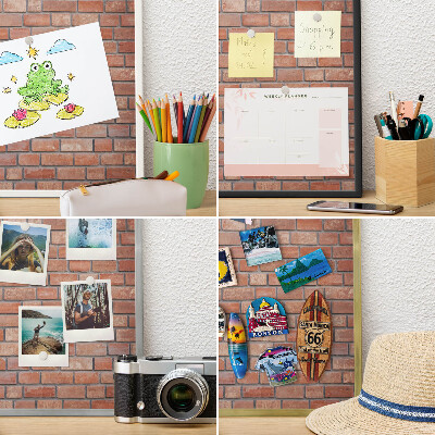 Magnetic board for magnets in a gold frame Brick wall