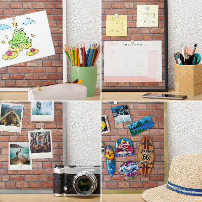 Magnetic board for magnets in a gold frame Brick wall