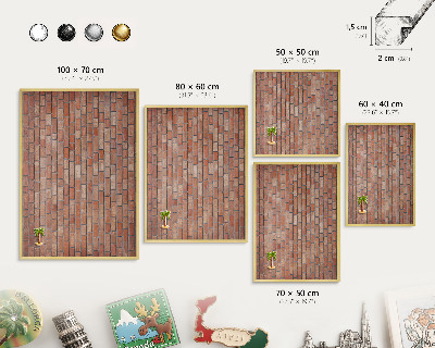 Magnetic board for magnets in a gold frame Brick wall