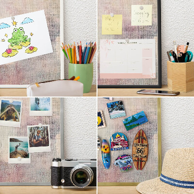 Metal magnet board with a gold frame Pastel abstraction