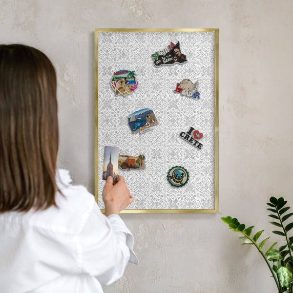 Magnetic board for magnets in a gold frame Geometric symmetry