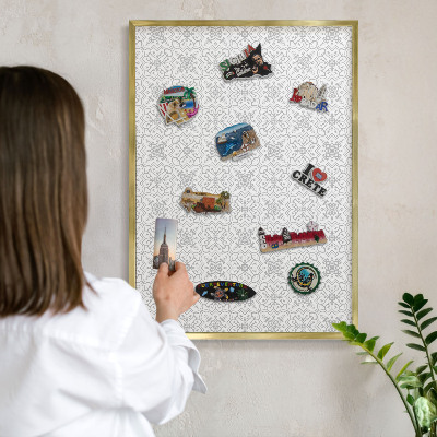 Magnetic board for magnets in a gold frame Geometric symmetry