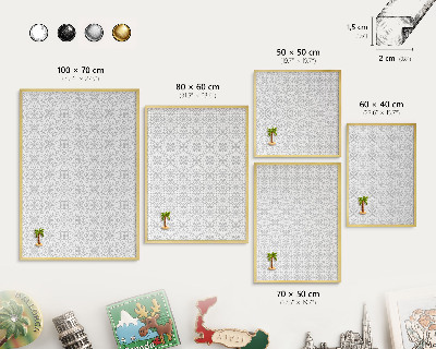 Magnetic board for magnets in a gold frame Geometric symmetry