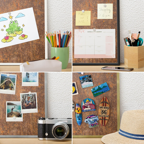 Magnetic board for magnets in a gold frame Rusty elegance