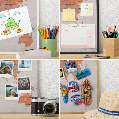 Magnetic board for magnets in a gold frame Brick map
