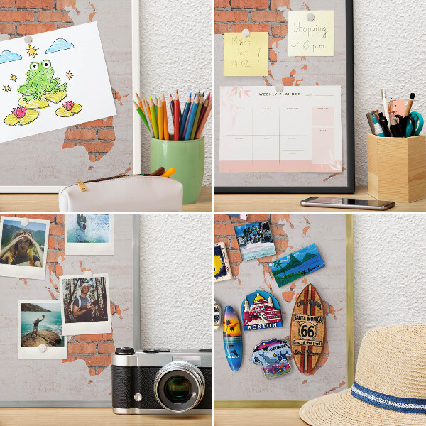 Magnetic board for magnets in a gold frame Brick map