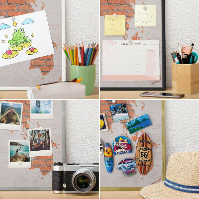 Magnetic board for magnets in a gold frame Brick map