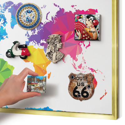 Metal magnet board with a gold frame Color map