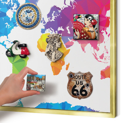 Metal magnet board with a gold frame Color map