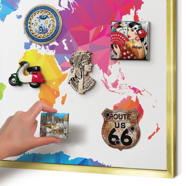 Metal magnet board with a gold frame Color map