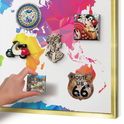 Metal magnet board with a gold frame Color map