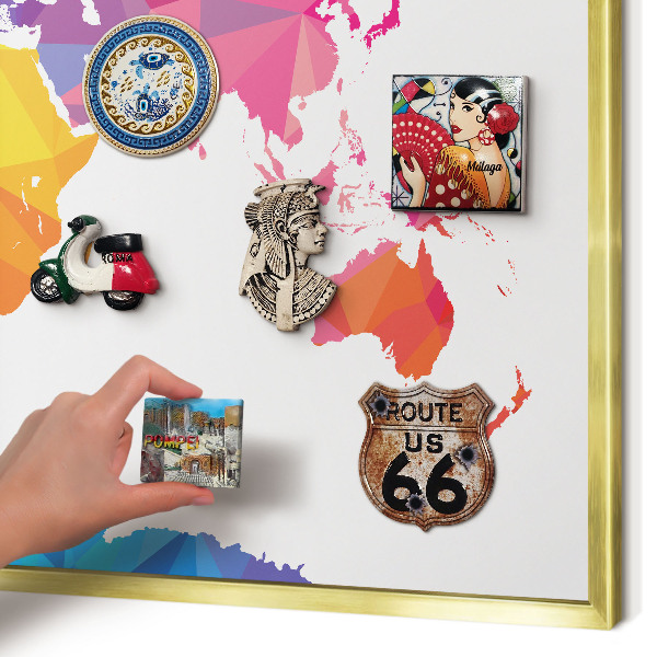 Metal magnet board with a gold frame Color map