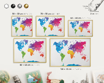 Metal magnet board with a gold frame Color map