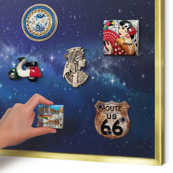 Magnetic board for magnets in a gold frame Star space