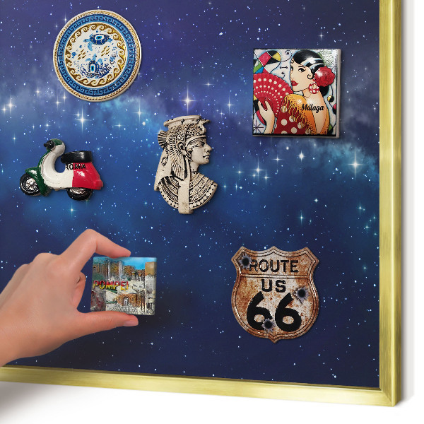 Magnetic board for magnets in a gold frame Star space
