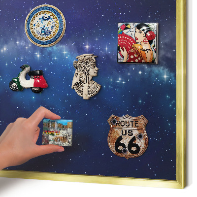 Magnetic board for magnets in a gold frame Star space