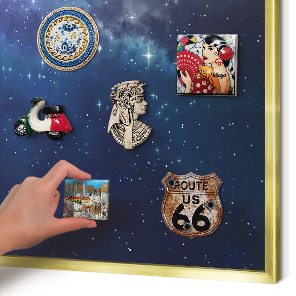 Magnetic board for magnets in a gold frame Star space
