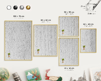Metal magnet board with a gold frame Brick wall