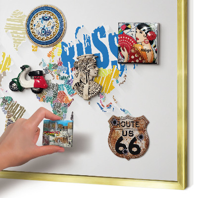 Magnetic board for magnets in a gold frame Color map