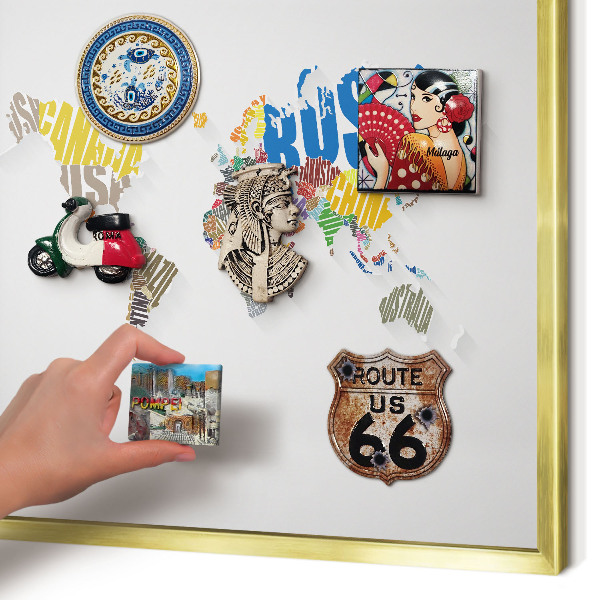 Magnetic board for magnets in a gold frame Color map