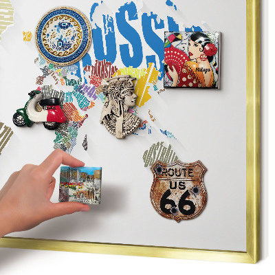 Magnetic board for magnets in a gold frame Color map