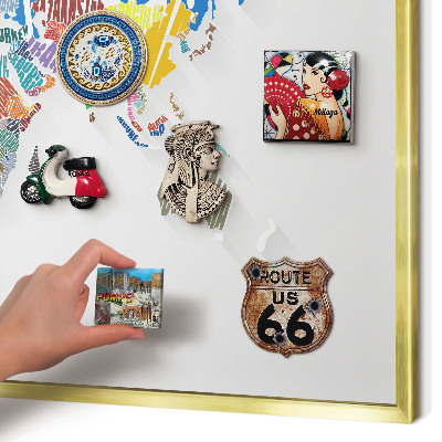 Magnetic board for magnets in a gold frame Color map