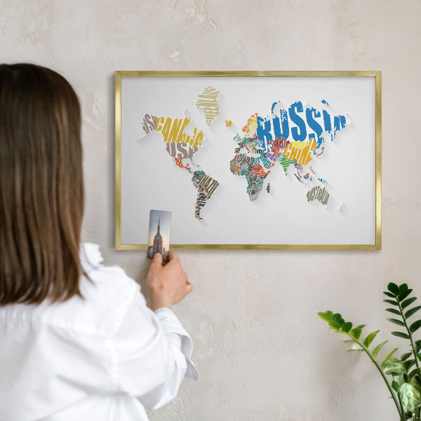 Magnetic board for magnets in a gold frame Color map