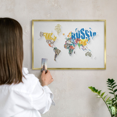 Magnetic board for magnets in a gold frame Color map