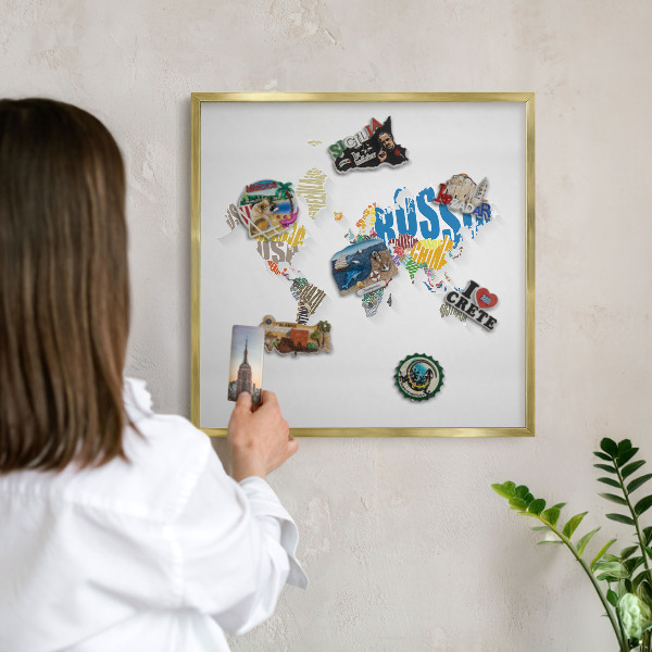 Magnetic board for magnets in a gold frame Color map
