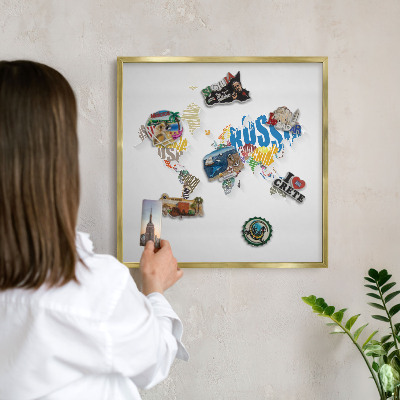 Magnetic board for magnets in a gold frame Color map