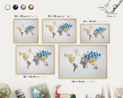Magnetic board for magnets in a gold frame Color map