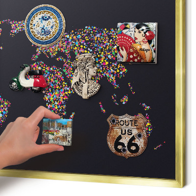 Metal magnet board with a gold frame Color map