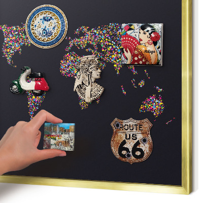Metal magnet board with a gold frame Color map