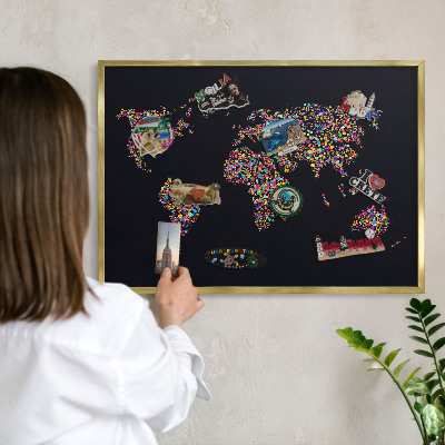 Metal magnet board with a gold frame Color map