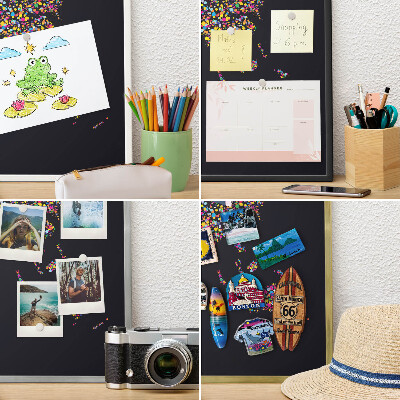 Metal magnet board with a gold frame Color map