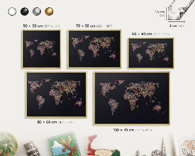 Metal magnet board with a gold frame Color map