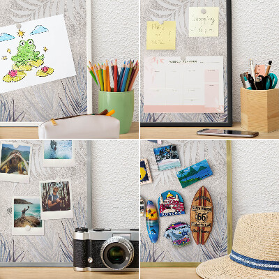 Magnetic board for magnets in a gold frame Leafy elegance