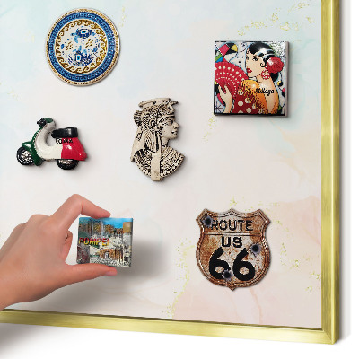 Magnetic board for magnets in a gold frame Pastel elegance