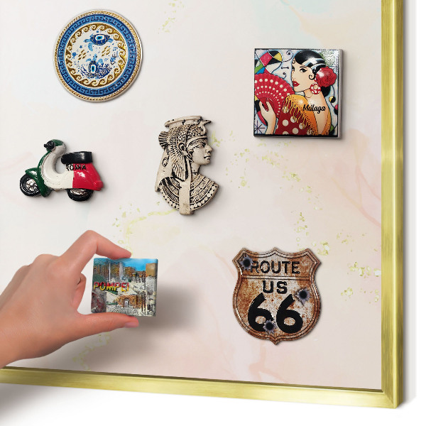Magnetic board for magnets in a gold frame Pastel elegance