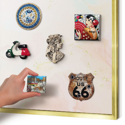 Magnetic board for magnets in a gold frame Pastel elegance