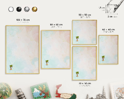 Magnetic board for magnets in a gold frame Pastel elegance