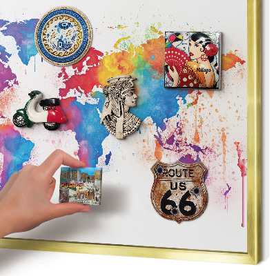 Metal magnet board with a gold frame Color map