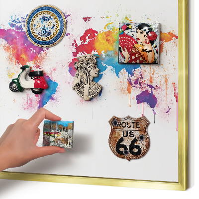 Metal magnet board with a gold frame Color map