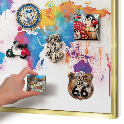 Metal magnet board with a gold frame Color map