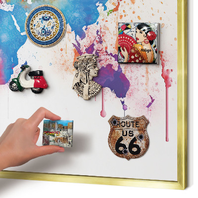 Metal magnet board with a gold frame Color map