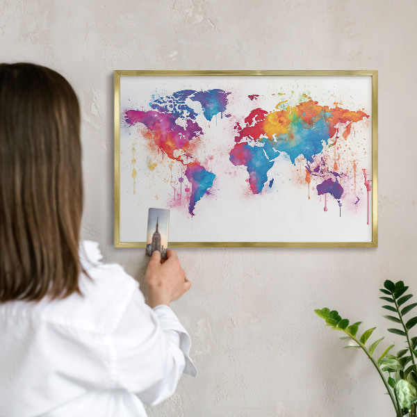 Metal magnet board with a gold frame Color map
