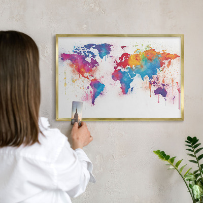 Metal magnet board with a gold frame Color map