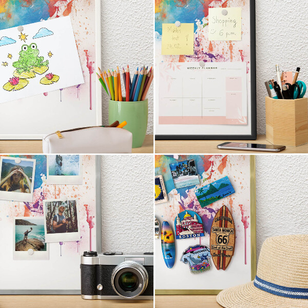 Metal magnet board with a gold frame Color map