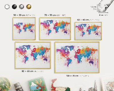 Metal magnet board with a gold frame Color map